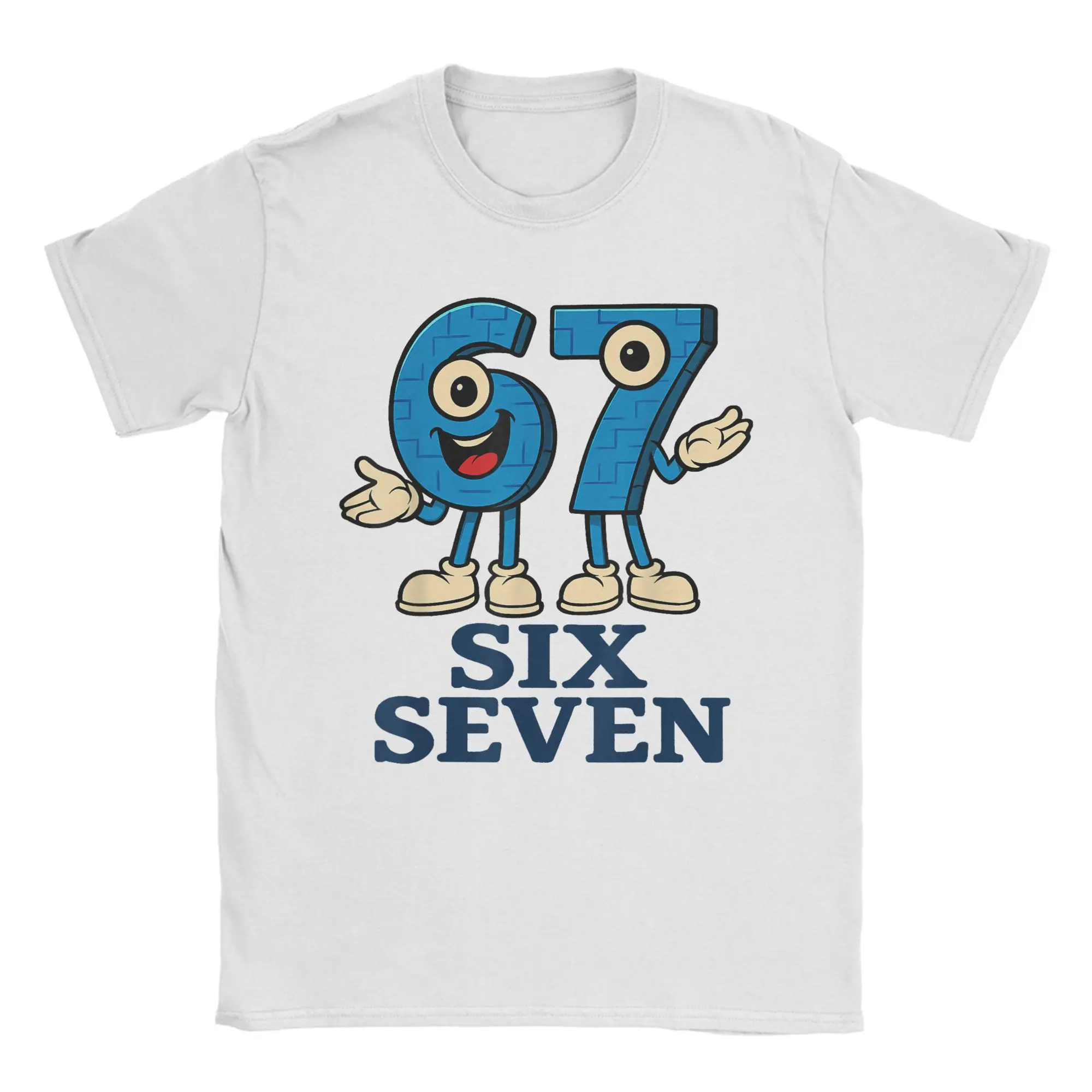 ستة سبعة تي شيرت من القطن الخالص للرجال الصيف الإيطالي Brainrot الاطفال الألعاب ميمي Y2K تي شيرت س الرقبة المتضخم تنفس #5