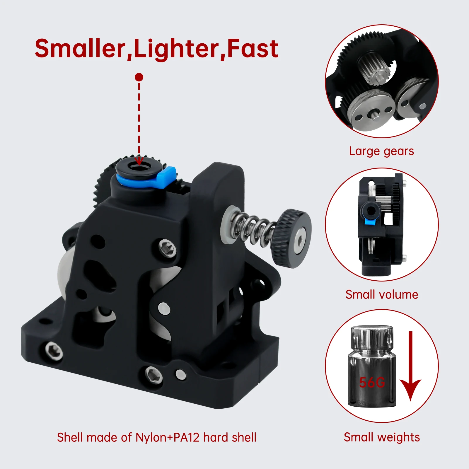 Haldis 3D-Drucker Zubehör Hochwertiger Gehärteter Stahl HGX-LITE-Extruder-Getriebesatz, Kompatibel mit Ender-3/Ender-3 – Detail 3