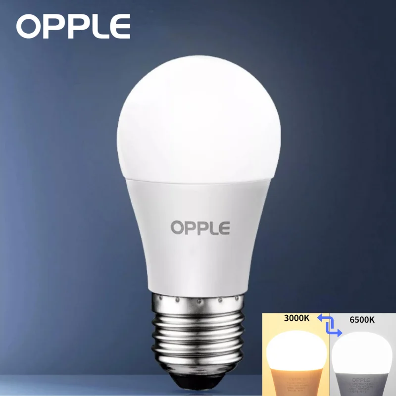 

OPPLE LED Bulb 3000K Dimming 6500K E27 9W 220V Dimmable Change Color Light Lamp Screw Mouth White Warm House Living Room Yard