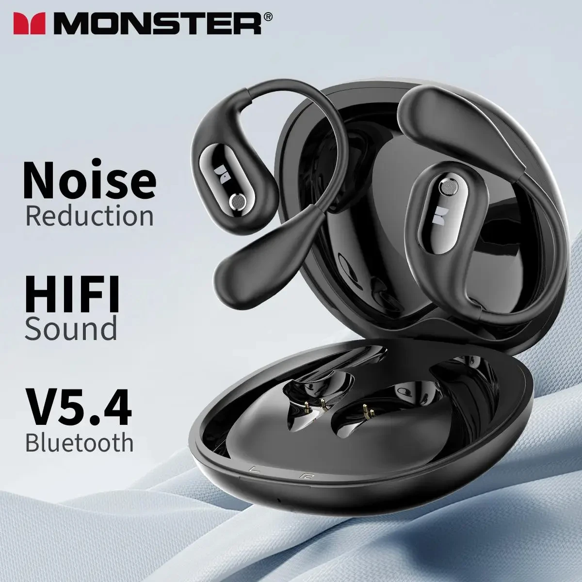 Choice New Monster MH22181 Wireless Bluetooth 5.4 Earbuds IP5X Waterproof Sport Headphones HD Voice Call Long Endurance Earphone