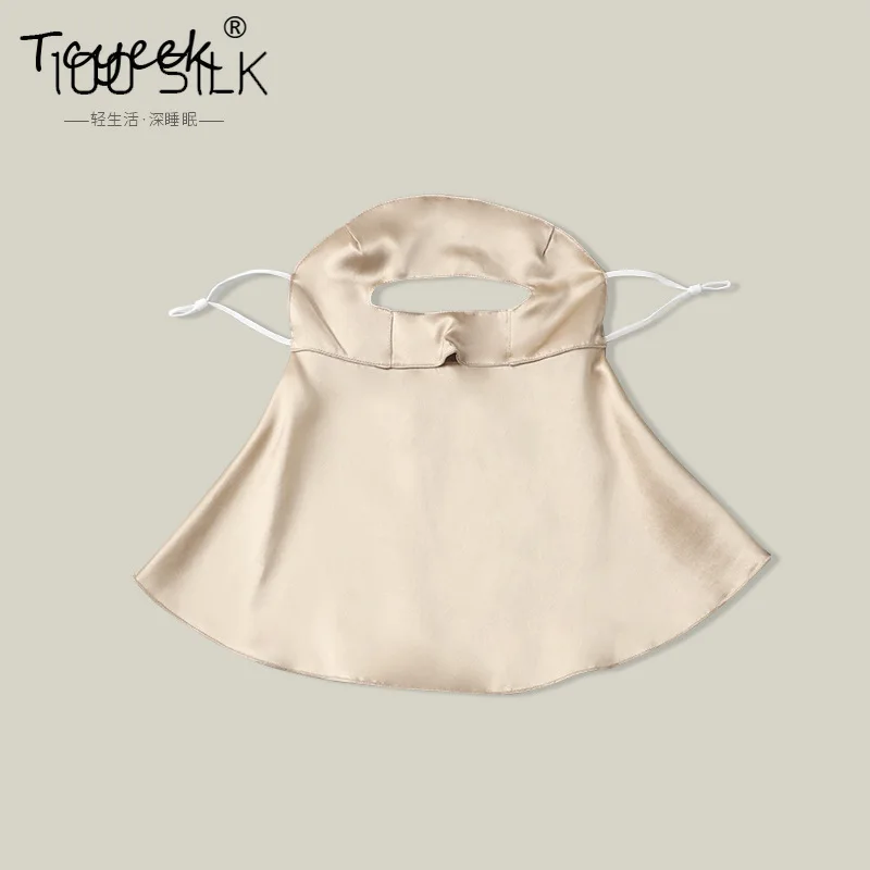 Tcyeek, 19MM 100% Máscaras de Seda Real, Proteção UV Protetora Solar Feminina, Máscara Facial Respirável à Prova de Poeira, 2024 Verão A47720QC
