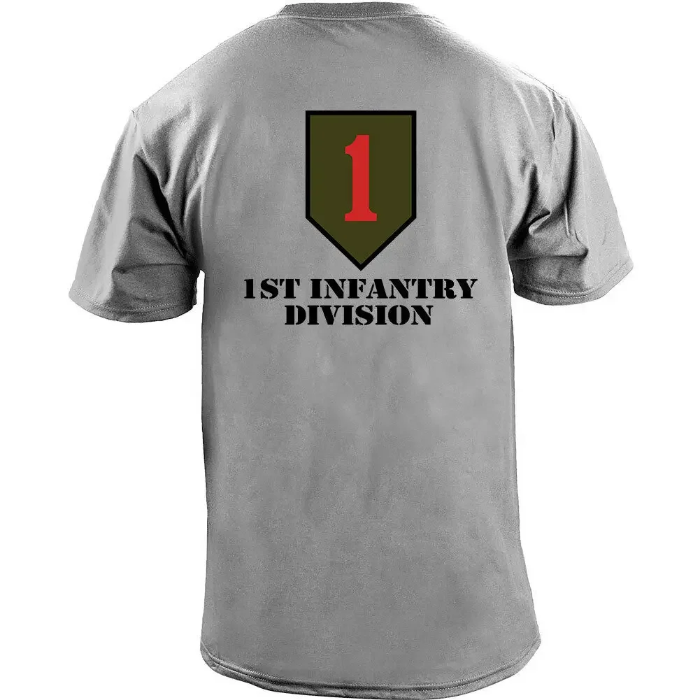 US Army 1st Infantry Division Full Color Veteran T-Shirt. Summer Cotton O-Neck Short Sleeve Mens T Shirt New S-3XL