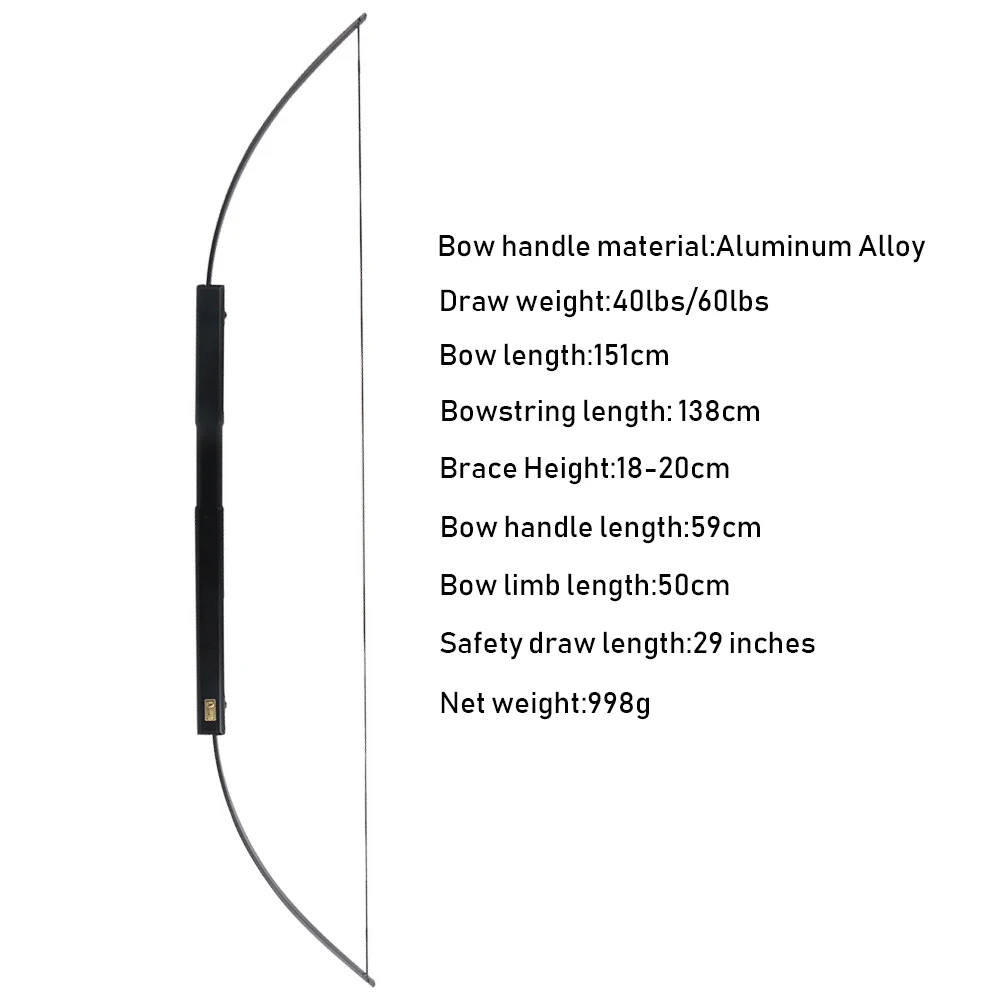 59'' 40/60lbs Folding Bow Outdoor Shooting Archery Portable Takedown Bow Aluminum Alloy