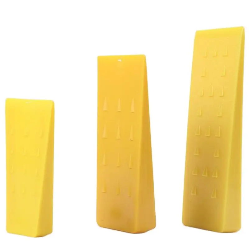 Zeppa da demolizione, 10 pollici, 8 pollici, 5 pollici, cuneo da demolizione degli alberi per il taglio sicuro degli alberi, la registrazione, il cuneo in plastica gialla
