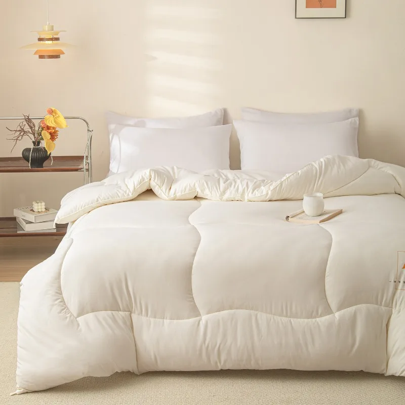 Thick Warm Autumn Winter Quilt Dorm Room Solid Color Soft Skin Friendly Bedding Winter Quilt Thickened To Keep Warm
