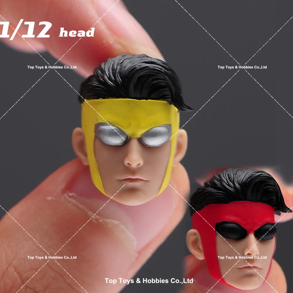 

Painted 1/12 Invincible Anime Boy Head Sculpt Hero Characters Carved Model For 6" Male Action Figure Body Dolls Toys