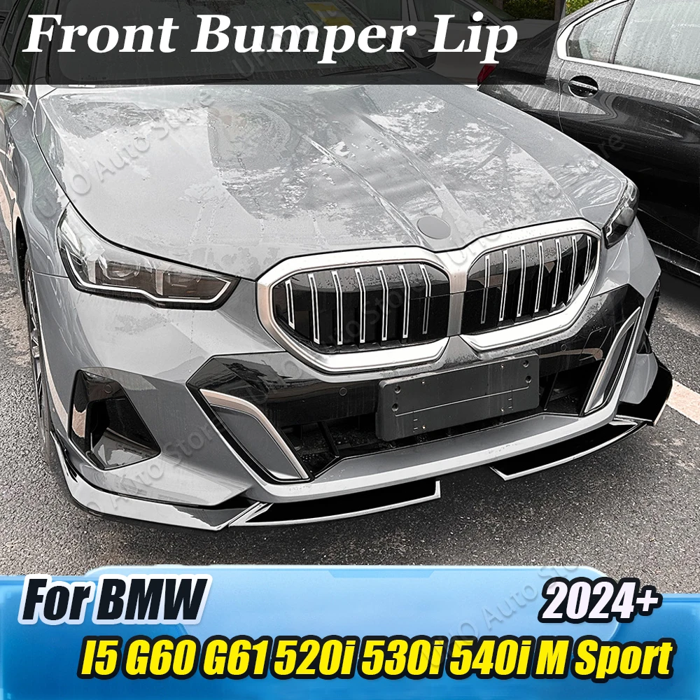 

Car Front Bumper Lip Splitter Diffuser Body Kit Spoiler Trim Gloss Black For BMW 5 Series I5 G60 G61 M Sport M60 525i 530i 2024