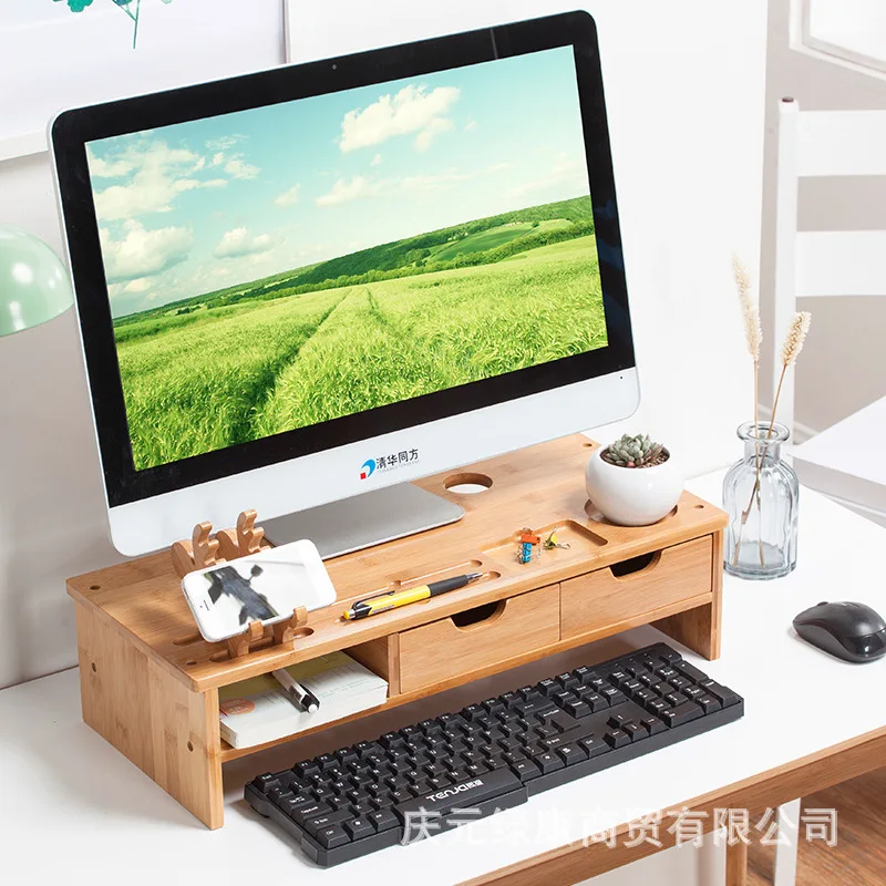 Firm Nanzhu computer monitor heightening rack, deer bracket, desktop keyboard storage, finishing rack, computer bracket