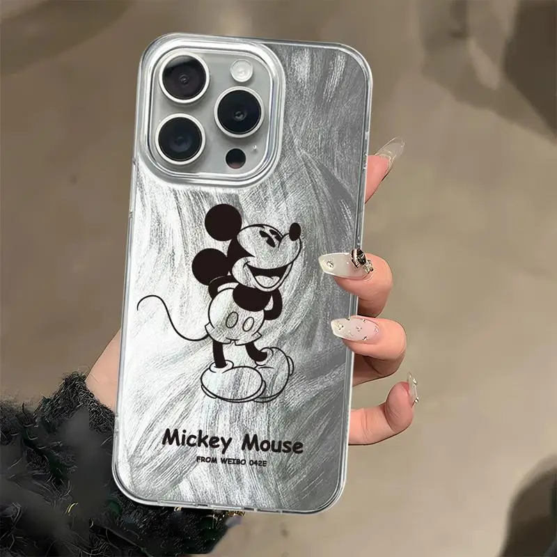 Disney Mickey Luxe Hoesje Voor Apple Iphone 15 11 13 14 Pro Max 12 15 7 8 Plus X Xs Xr Veren Garen Telefoonhoes