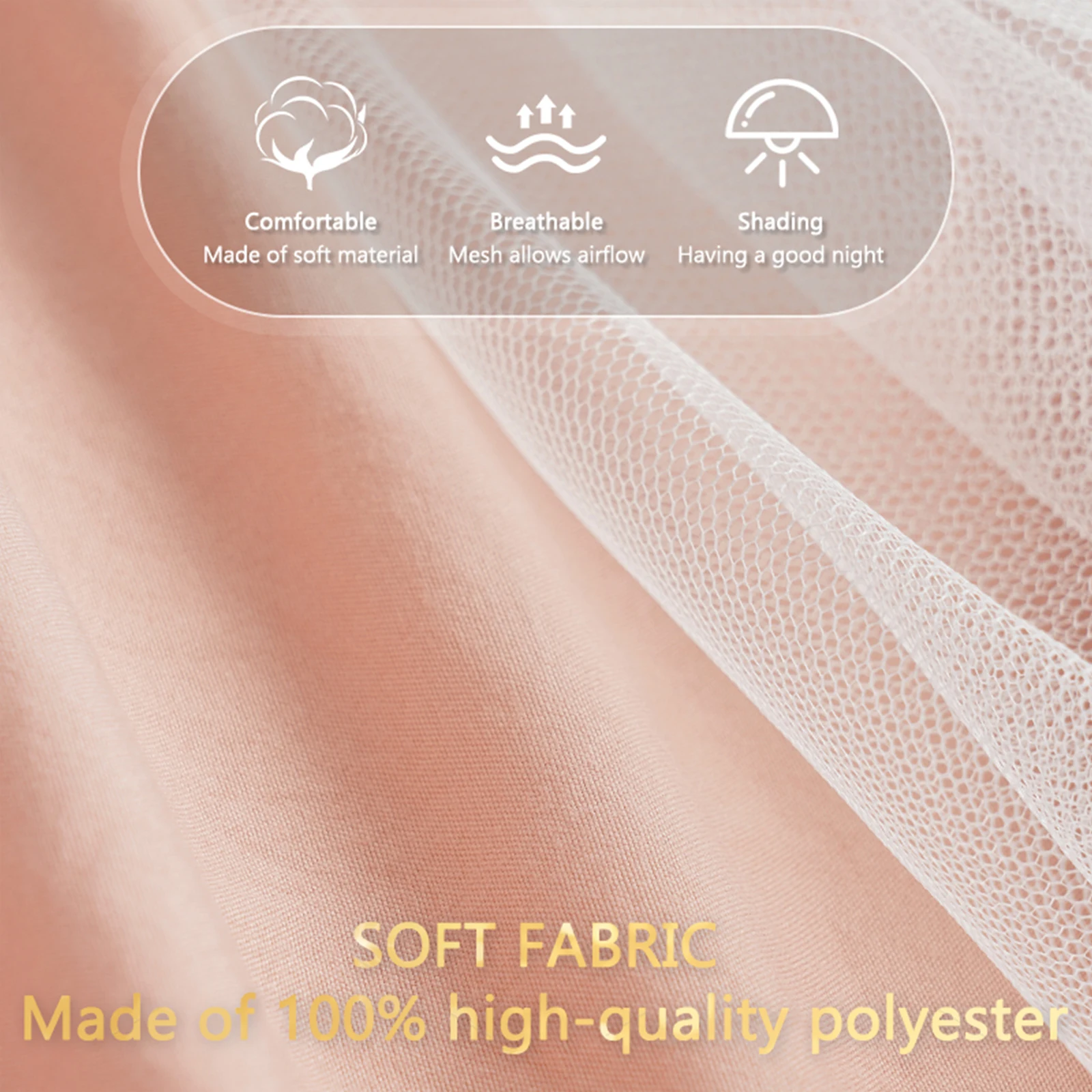 Bed Canopy for Girls & Adults, Large Elegant Double Layer Bed Curtain Canopy Drapes Round Dome Lace Princess Canopies Netting