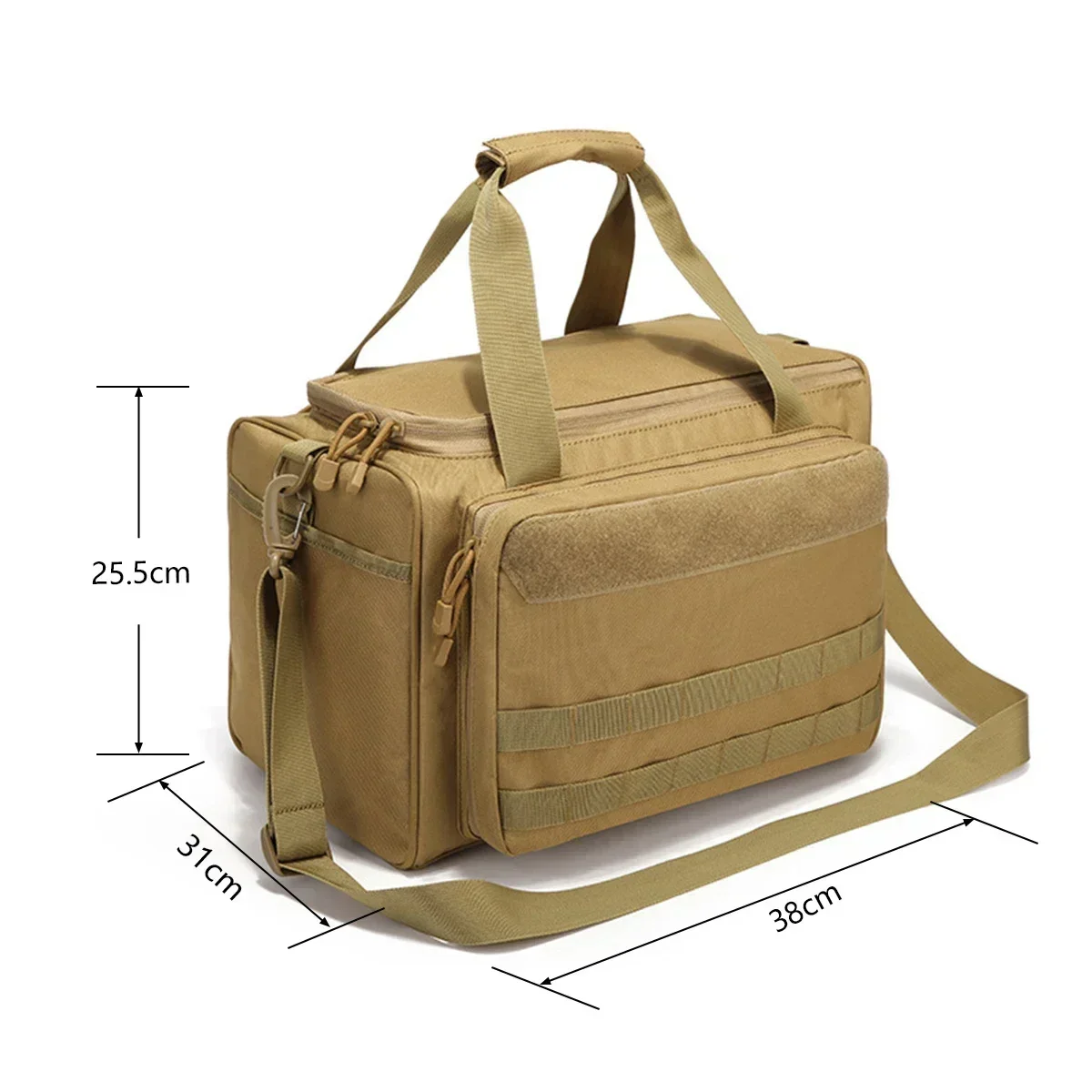 Tactical Gun Range Bag Waterproof Shoulder Bag Hunting Accessories Molle Shooting Climbing Hiking Camping Large Capacity Handbag