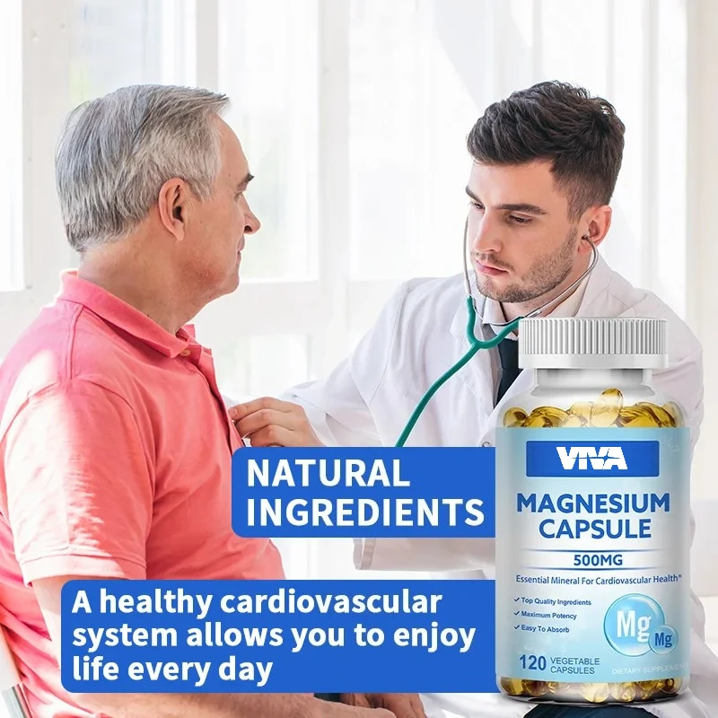 Magnesium Capsules 500mg for Supports Muscle, Joint, and Heart Health Maximum Absorption Magnesium (Glycinate) Supplement