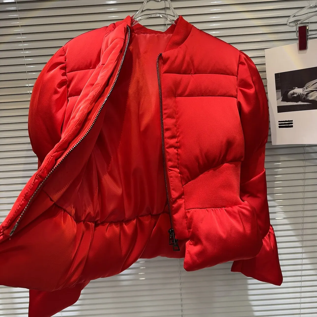 DEAT 2026 Winter New Items Fashion Women's Thread Waist Design Warm Jacket Casual Solid Color Zipper Cotton Padded Coat 11A01161