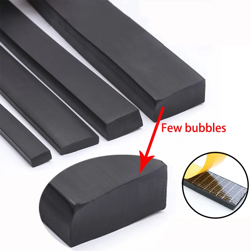 1/2meter Rectangle Black Anti-collision Foam With Glue Seals Flat Pad High Quality Rubber Self Adhesive Sponge Seal Strip