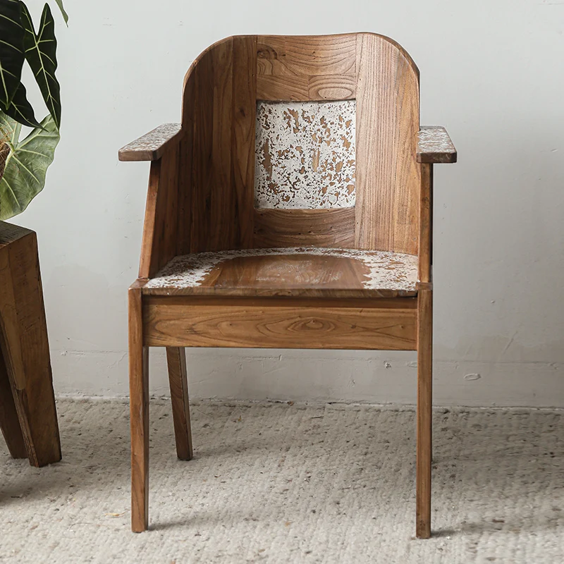 

Retro old back chair B & B living room casual solid wood chair