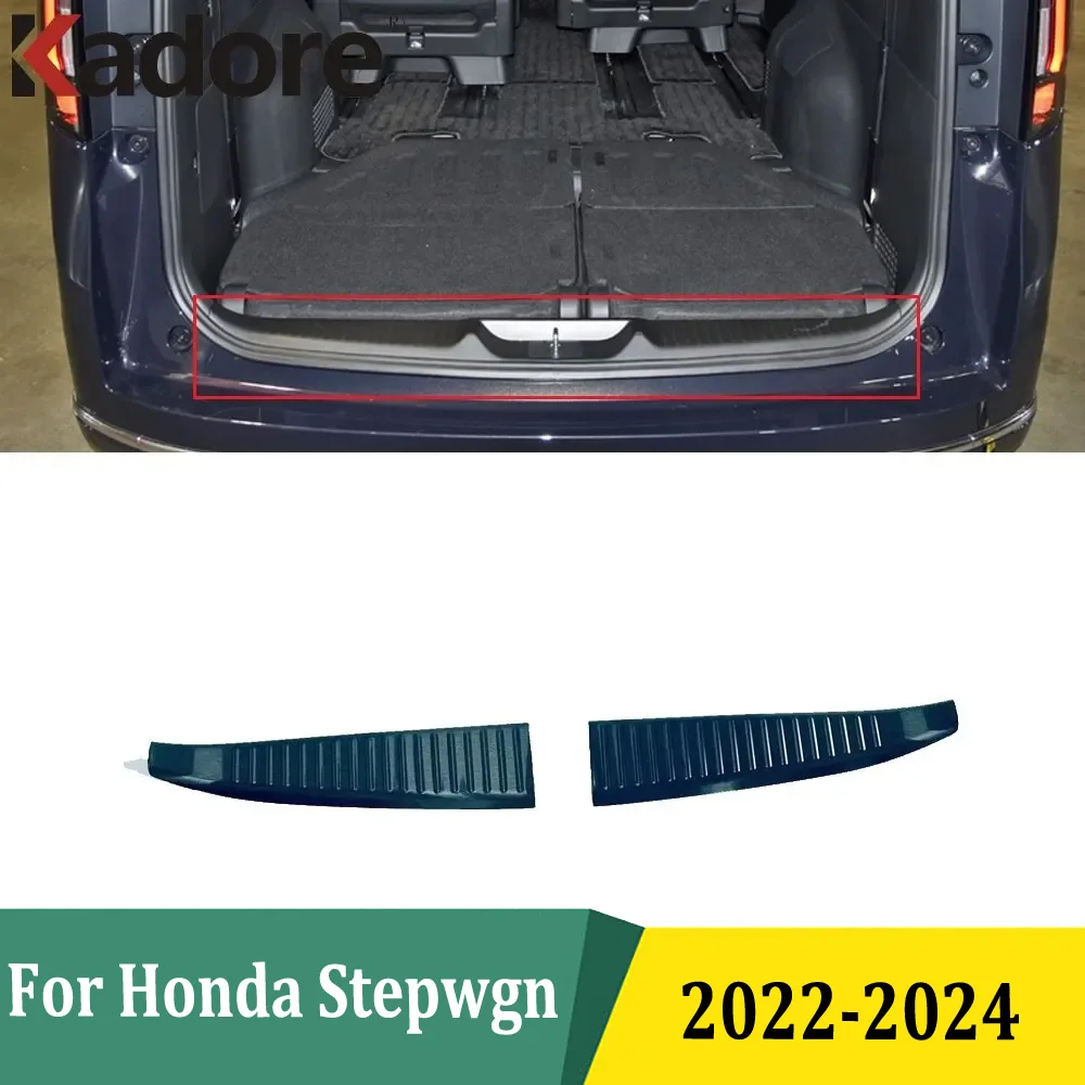

For Honda Stepwgn 2022 2023 2024 Inner Rear Bumper Pad Protector Trim Tail Trunk Scuff Plate Cover Stainless