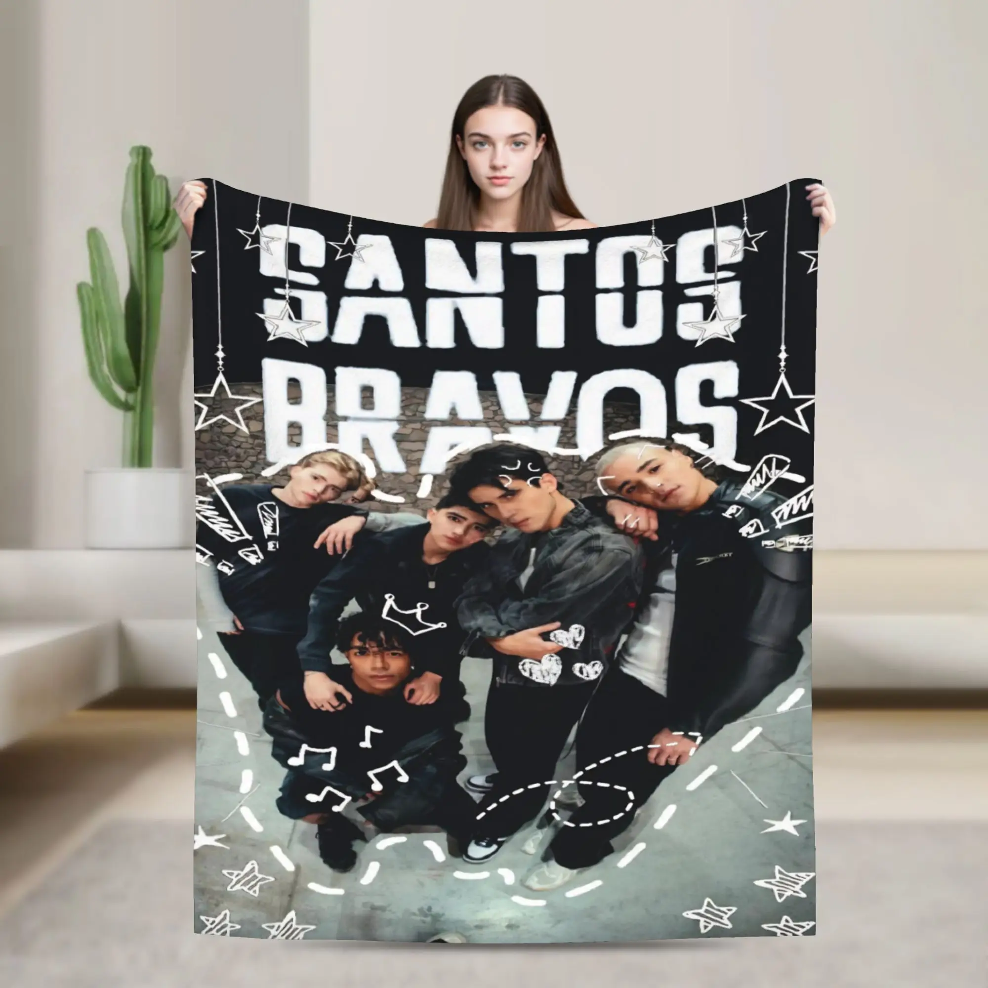 Santos Bravos boy group Print Blanket For Men Women Warm Cozy Fluffy  Throw Blankets for Sofa 50x60 Inches Multi-size