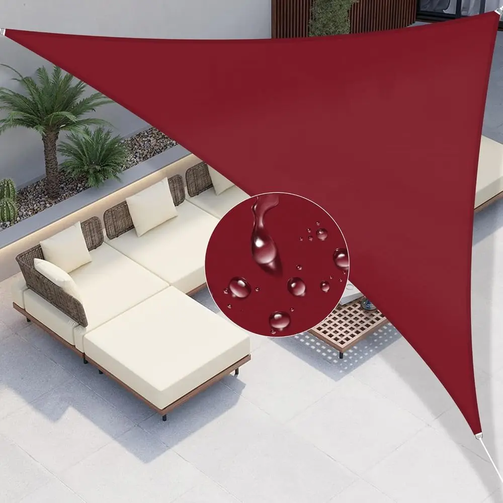 Waterproo 8'x12'x14.4' e Sun Shade Sail Cover UV Blockage or Pergola Patio Deck Balcony Yard Outdoor (Red)