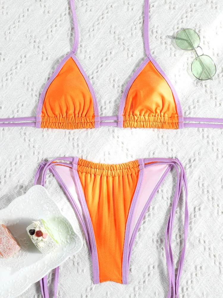 

ZRTAK женские купальники 2025 бикини стринги купальник Biquinis купальный костюм сексуальные комплекты бикини бандажная пляжная одежда бикини из двух частей