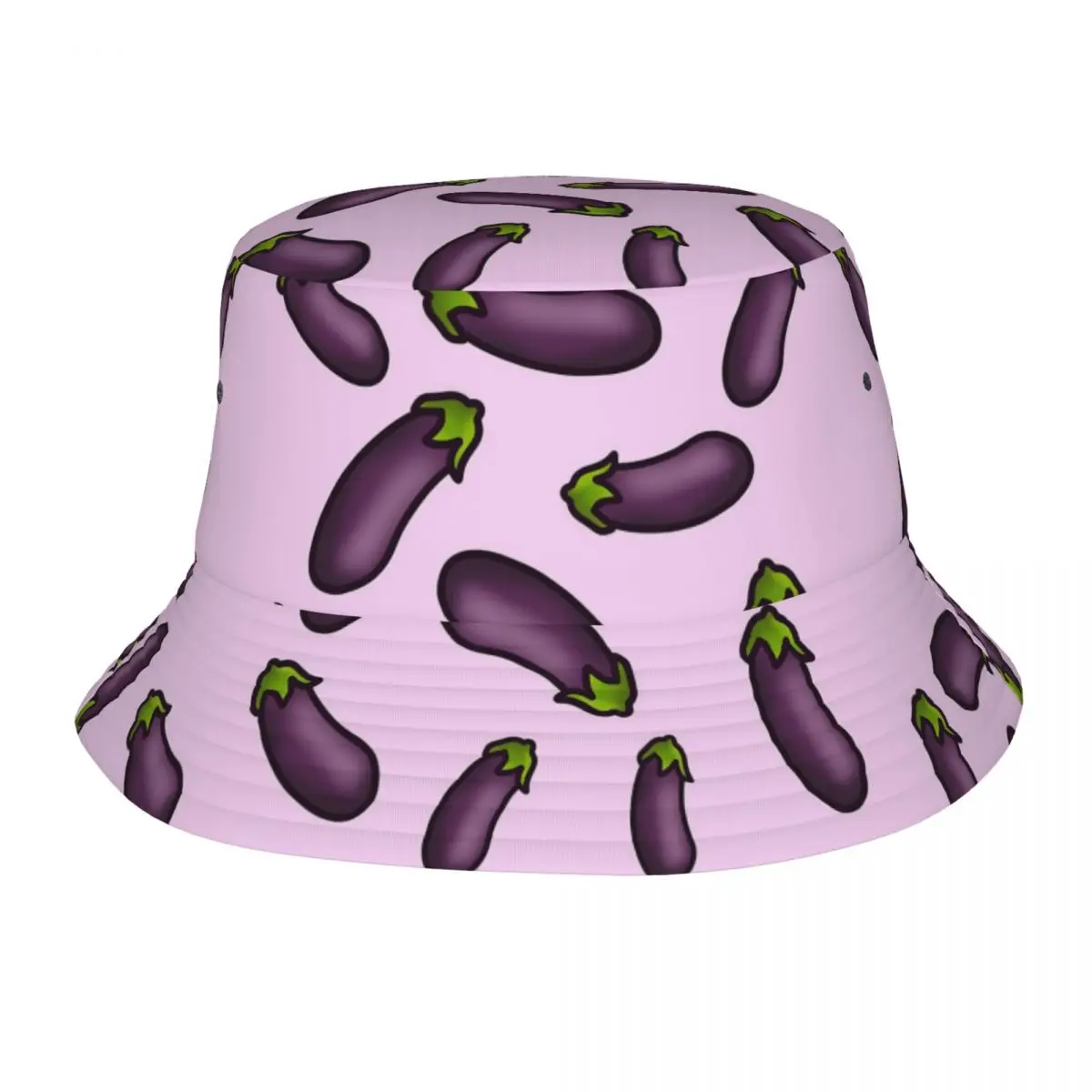 Cute Eggplant Bucket Hat Kawaii Food Trendy Fisherman Hats For Men Women Breathable Fishing Caps Hawaii Design Sunscreen Hats