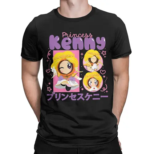 Imagen 2 del producto Camiseta de princesa Kenny de dibujos animados de South-Parks Kawaii, camisetas divertidas de algodón para hombre, camiseta de manga corta con cuello redondo, ropa de talla grande