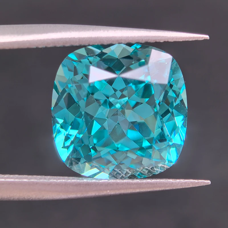 Lab Grown Paraiba Square Cushion Shape VVS1 Gemstone Charms Beads for Jewelry Making Rings Pendant Selectable AGL Certificate