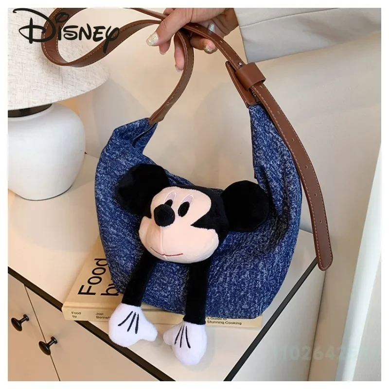 Bolso cruzado de Mickey para mujer, bandolera de hombro de alta calidad, a la moda, con dibujos animados, Popular, 2024