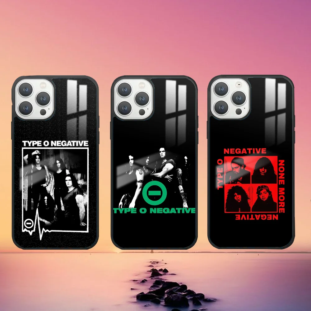 Rock Band T-Type O N-Negative Phone Case For iPhone 16 15 14 13 12 11 Pro Max Plus Mini Fashion High Quality mirror phone case