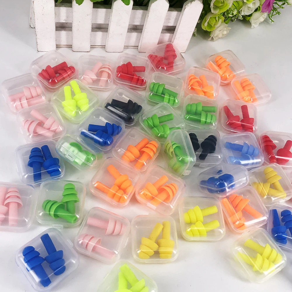10 pares de tapones para los oídos de silicona antiruido con forma de árbol de Navidad, tapones para los oídos impermeables para nadar, tapones para los oídos reutilizables, protección de seguridad