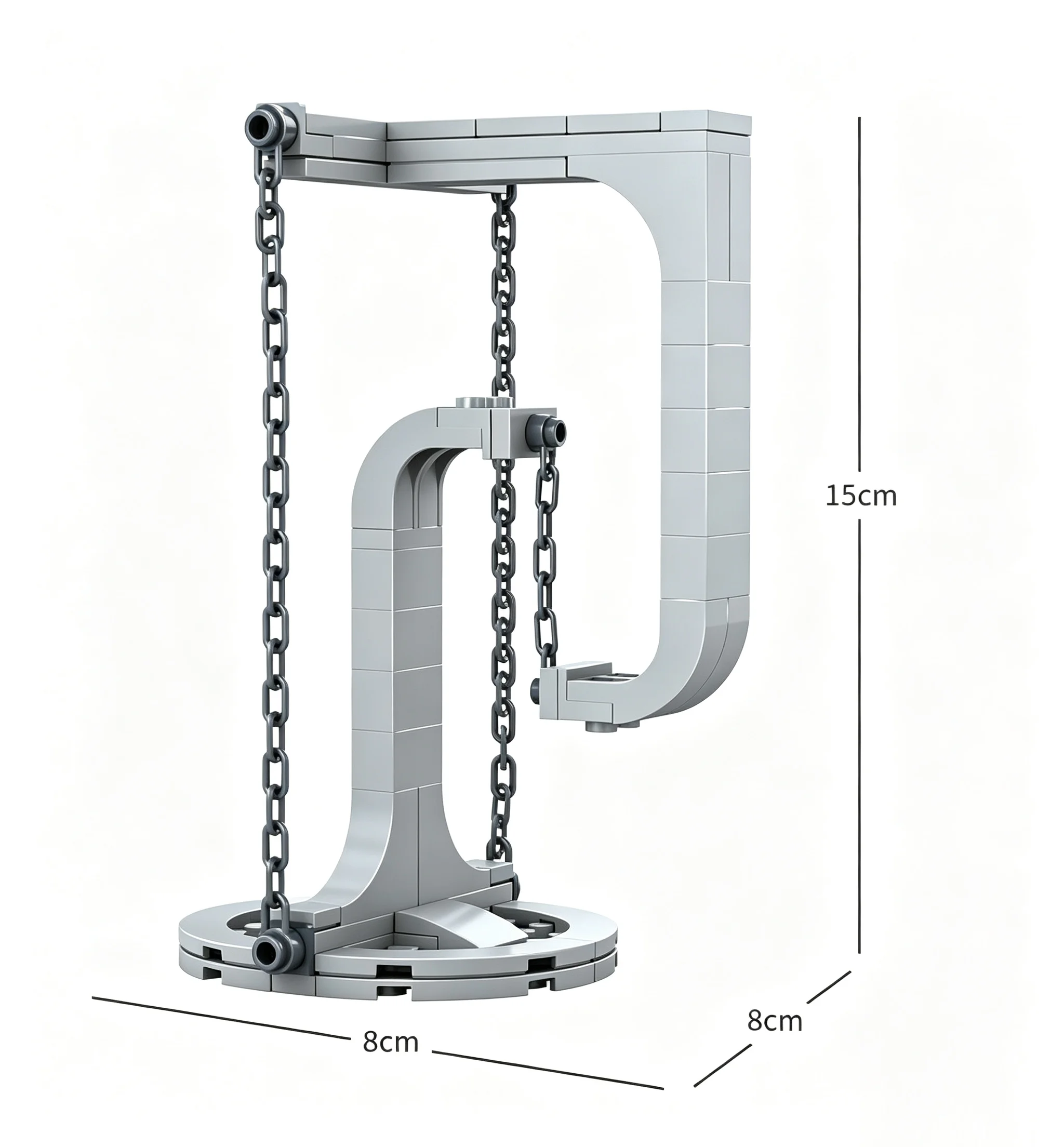 MOC Spannungsskulptur Bausteine Anti-Schwerkraft Unsichtbare Aufhängungskette Physik-Balance-Modell Ausstellungsständer Schreibtisch-Deko – Detail 11
