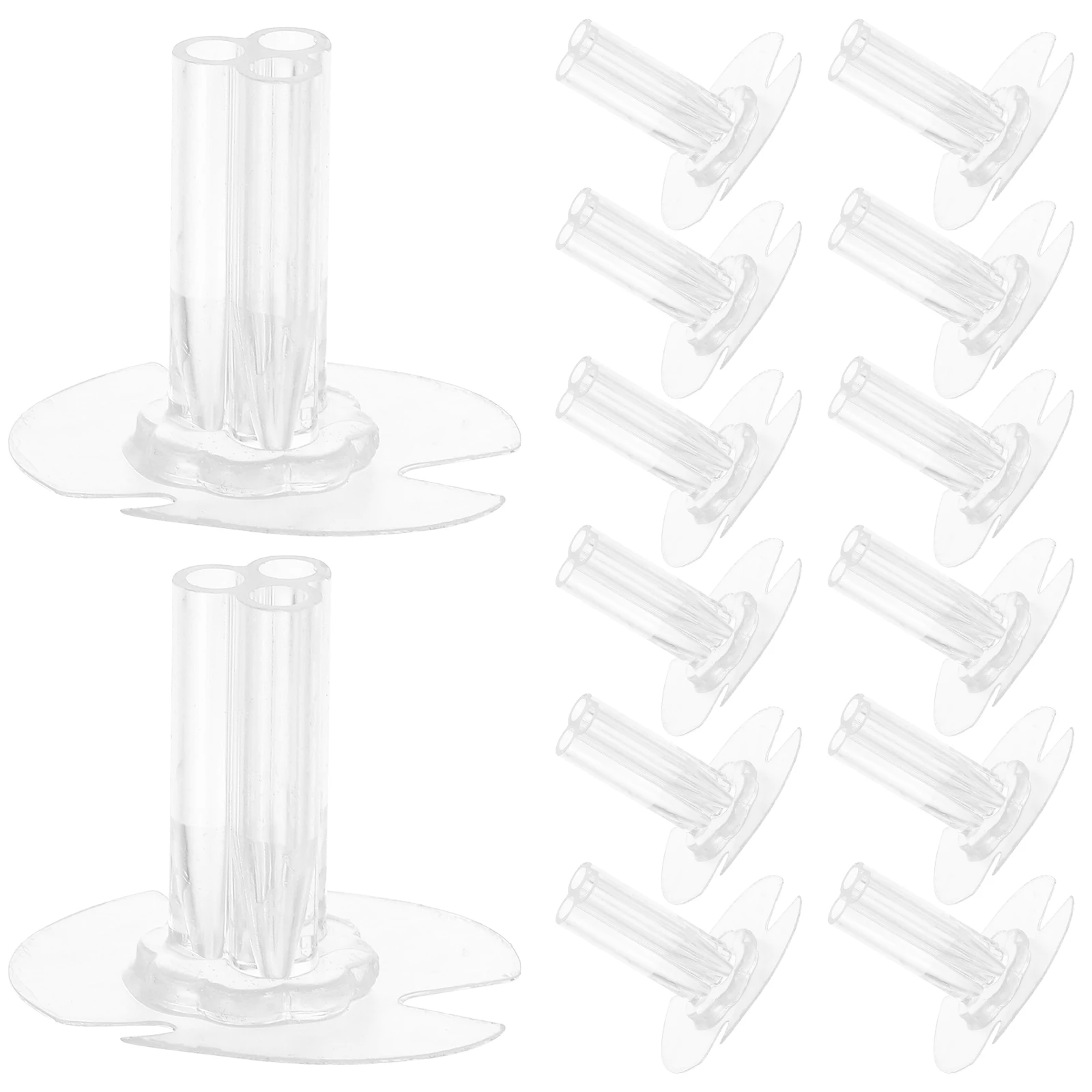 

30pcs Circular Three-hole Adhesive Sticker Clear Plastic Flower Arrangement Base Stand Holders Self Adhesive Floor Bouquet