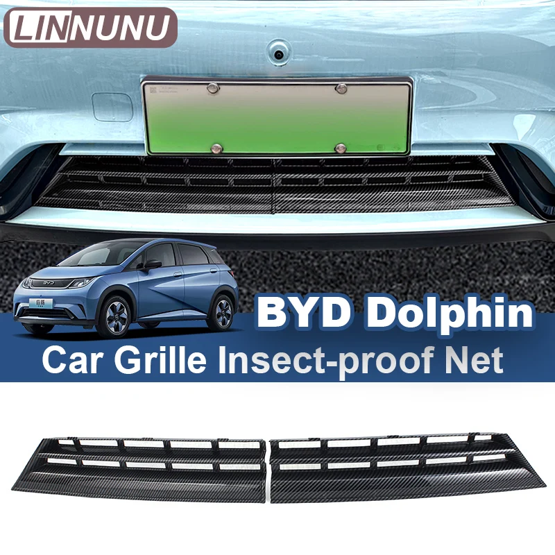 LINNUNU Car Insect Screening Mesh Front Grille Insert ProofNet Styling Fit for BYD Dolphin Haitun 2022 2023 2024 AutoAccessories