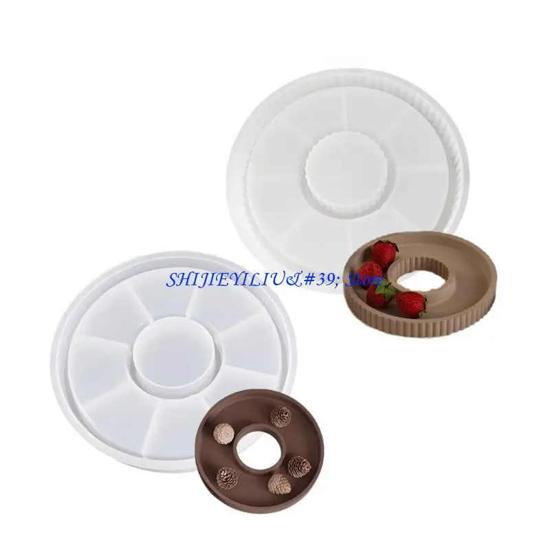 E21F Silicone Dish Molds Hollow Round DIY Craft Moulds for Making Dish Tray