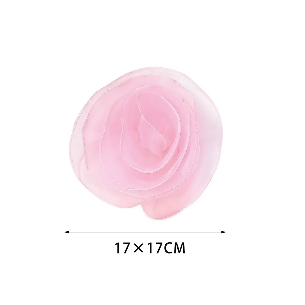 Broche artesanal de flor rosa Fio multicamadas Decoração de vestidos de roupas Pinos de lapela vintage Applique de costura DIY