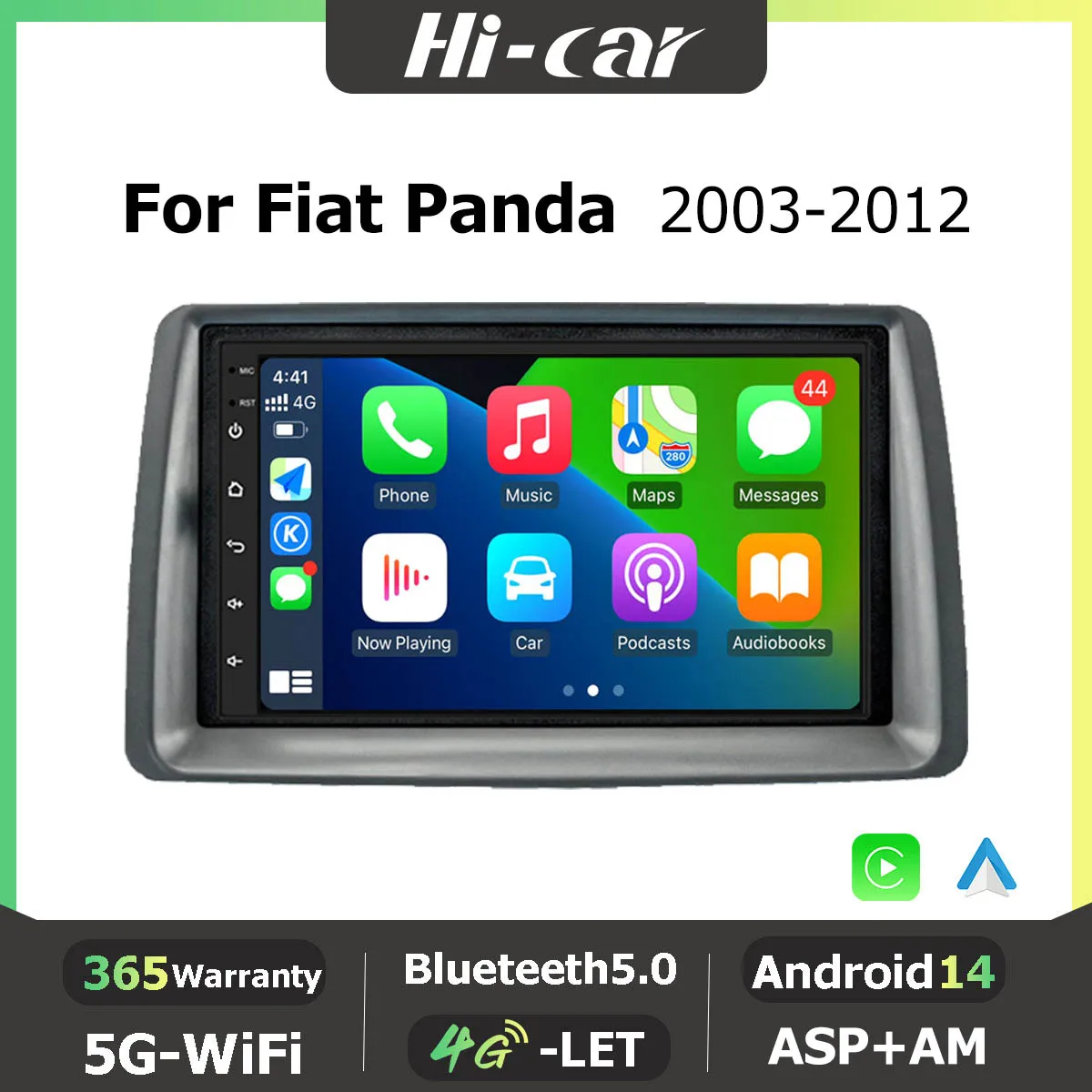 2Din Car Radio for Fiat Panda 2003-2012 Multimedia Player CarPlay Android Auto GPS Bluetooth WIFI Android12 Car Head Unit