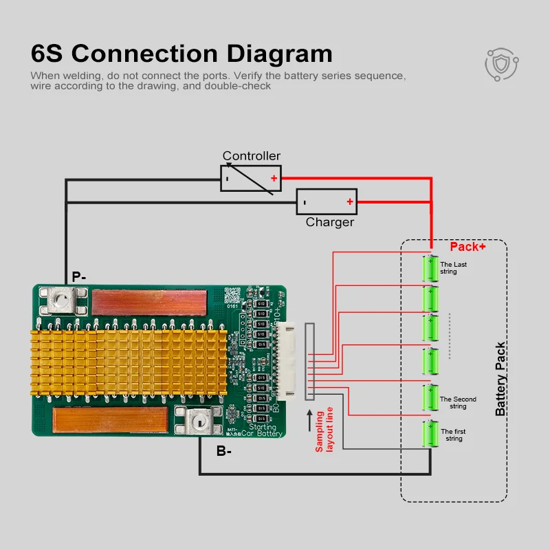 Запуск автомобиля BMS LTO 4S 5S 6S 7S 8S 9S 10S 80A 100A 2.3V 2.4V 1000A Пиковая плата защиты литий-титаната батареи со сбалансированной
