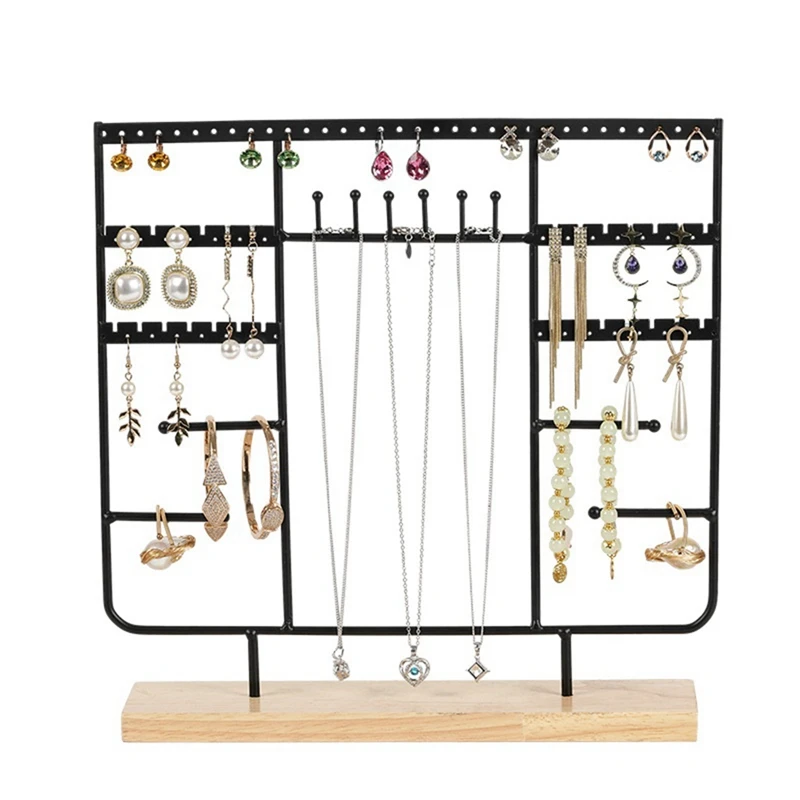 

Multi-Tier Earring Rack Jewelry Ring Organize Bracelet Necklace Display Jewelry Rack 1 Piece