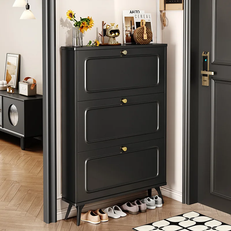Flip-Top Shoe Cabinet for Home - Ultra-Thin Entryway Storage Space-Saving Shoe Rack Modern Hallway Organizer, Durable Shoe Shelf
