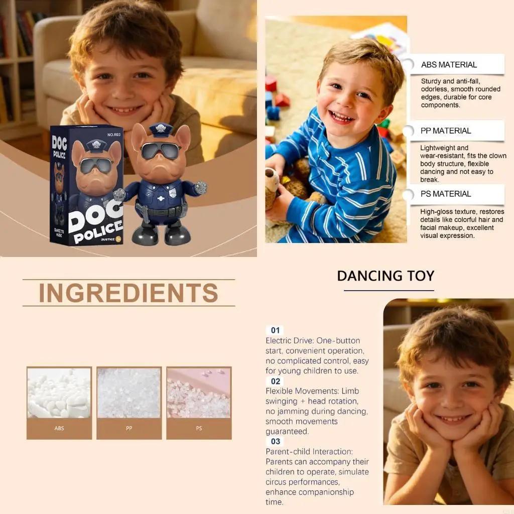 

Robotic Dancing Dog Cop Toy With Interactive Sound And Movement A2UB