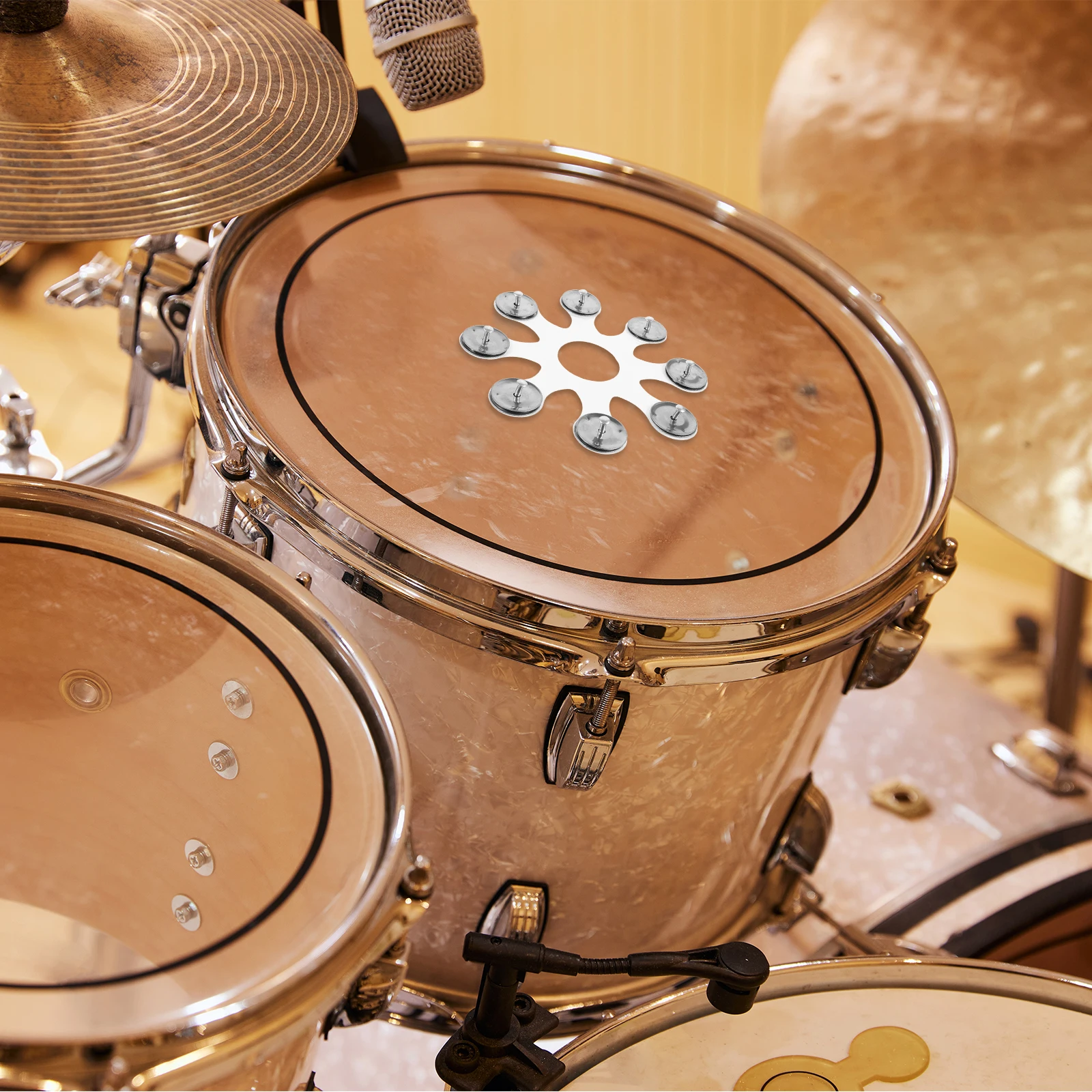 

Rings and Cymbals Drum Hihat Bell for Tambourine Mount Octopus Accessory Handbell