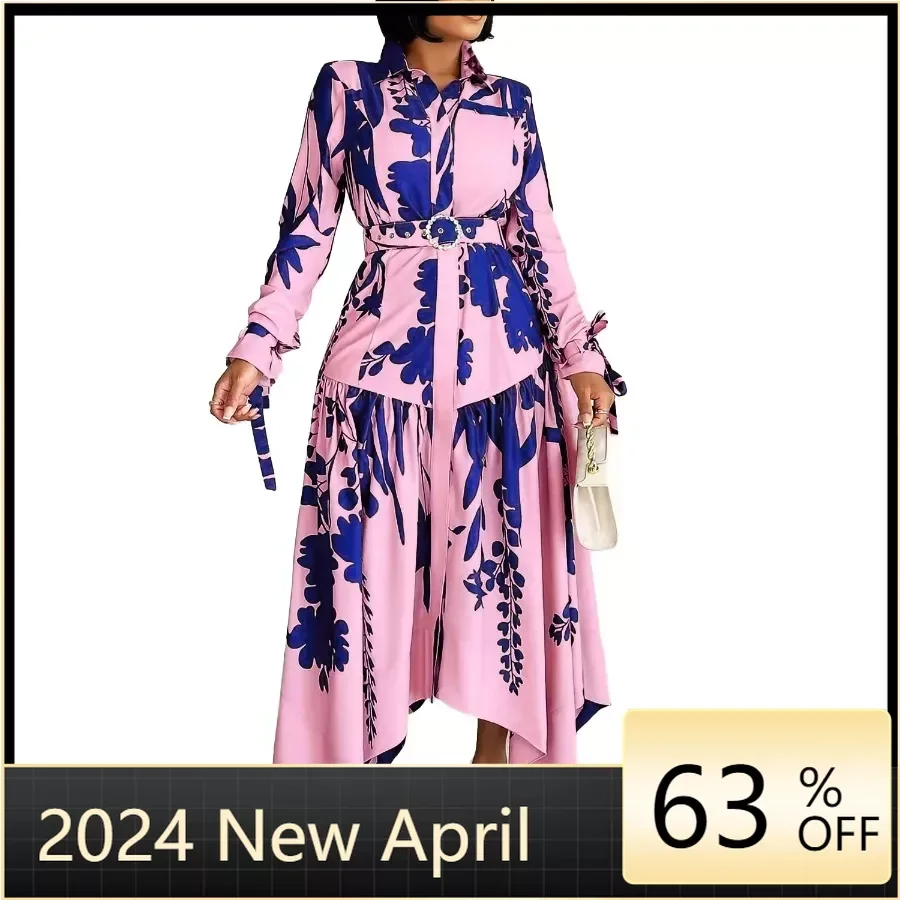 

African Print Dresses for Women Summer 2024 African Long Sleeve Pink Apricot Party Evening Maxi Dress Dashiki Africa Clothing