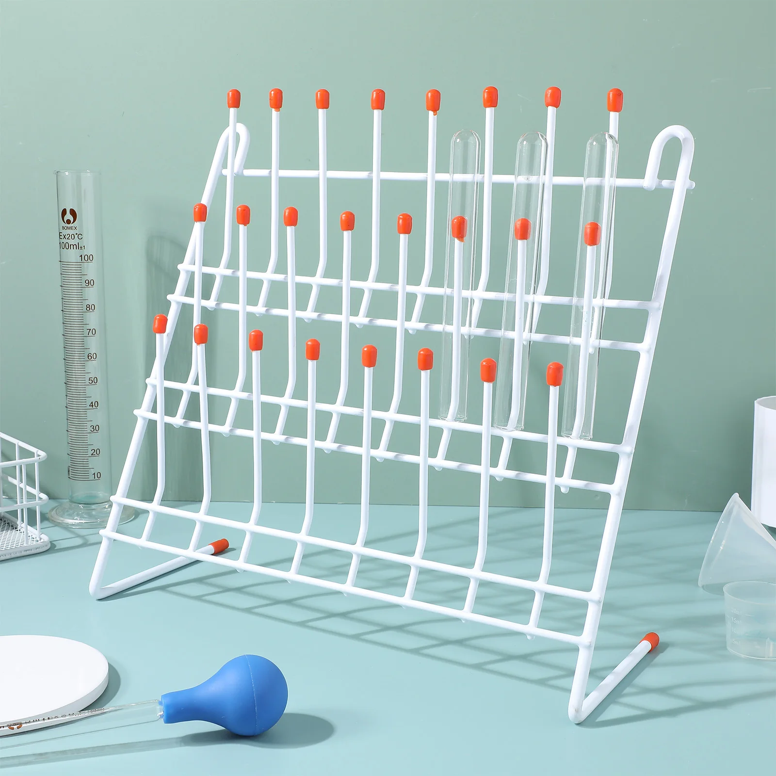 Laboratory Drying Tray Labware Stand Countertop Drying Stand Science Drying Rack Metal Test Tube Rack Tube Drying Rack