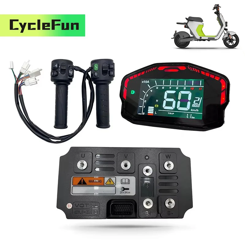 

VOTOL EM550 Boost 1000A Peak 1700A Controller 14KW-18KW ECU With T08 Throttle And DKD Display For Electric Motorcycles Scooter