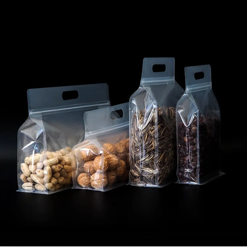 500Pcs/Lot Eight-side Thickened Plastic Bag Transparent Sealing Packaging Bag Candy/Flower Tea/Cat Food/Fishing Bait Ziplock Bag