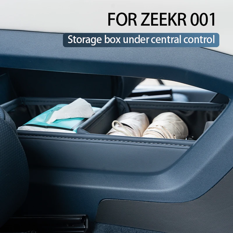 For ZEEKR 001 central control lower storage box Leather storage box Car interior accessories