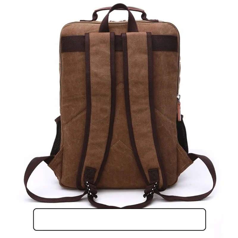 Men’s High Quality Canvas Backpack Fashionable Travel Student Laptop Bag Vintage Men’s Canvas Laptop Backpack Large Capacity Bag