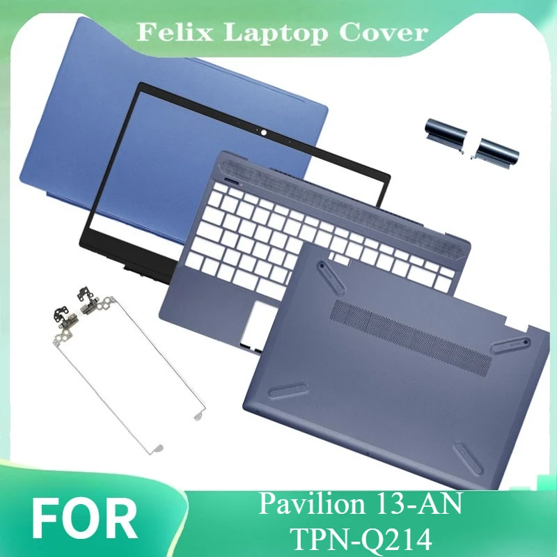 

New Laptop LCD Back Cover/Front Bezel/Upper Palmrest/Bottom Case/Hinge/Hinge Cover Blue For Pavilion 13-AN TPN-Q214