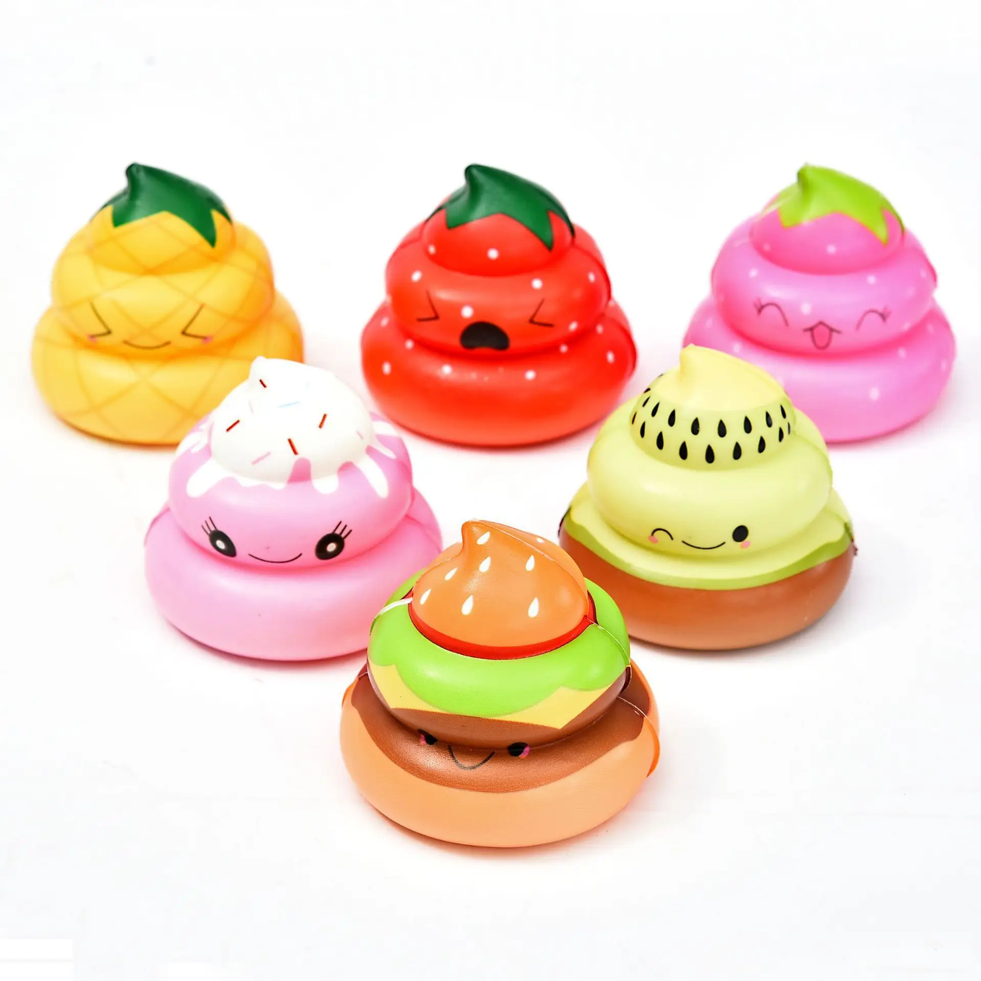 japanese squishy Poop Cartoon Squishy Soft Jokes Toys Fun Expression Dolls Cute Squeeze Slow Rising Antistress Prank fidget