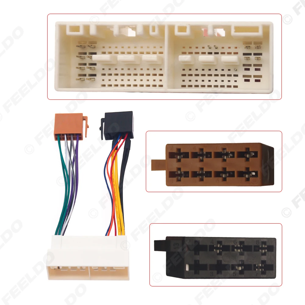 5Pcs Car Radio Audio ISO Wiring Harness Adapter for KIA K2/K3/K4 Hyundai Elantra/Mistra/Tucson