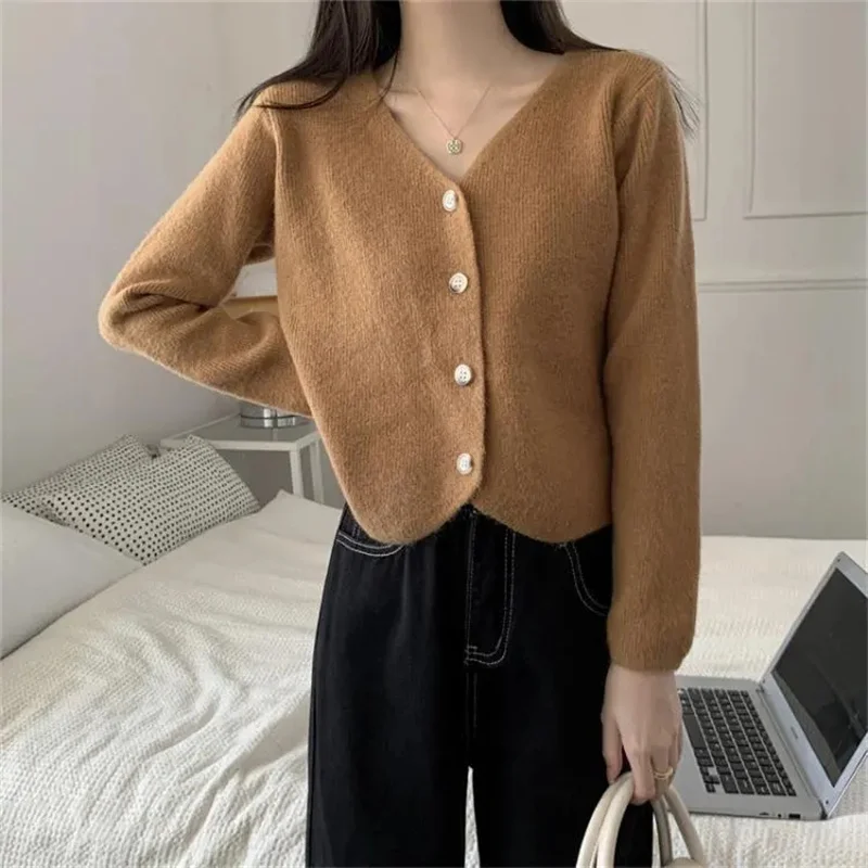 

2025 New V-Neck Temperament Small Fragrant Wind Women Loose Sweater Sweater All Sweater Coat Special Offer Cardigan